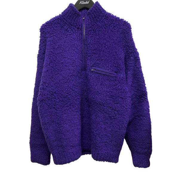 オーラリー ニット カーディガン パープル 23SS サイズ3 極美品 AURALEE(オーラリー) 24AWMERINO WOOL BOA KNIT HALF ZIP P Oハーフ