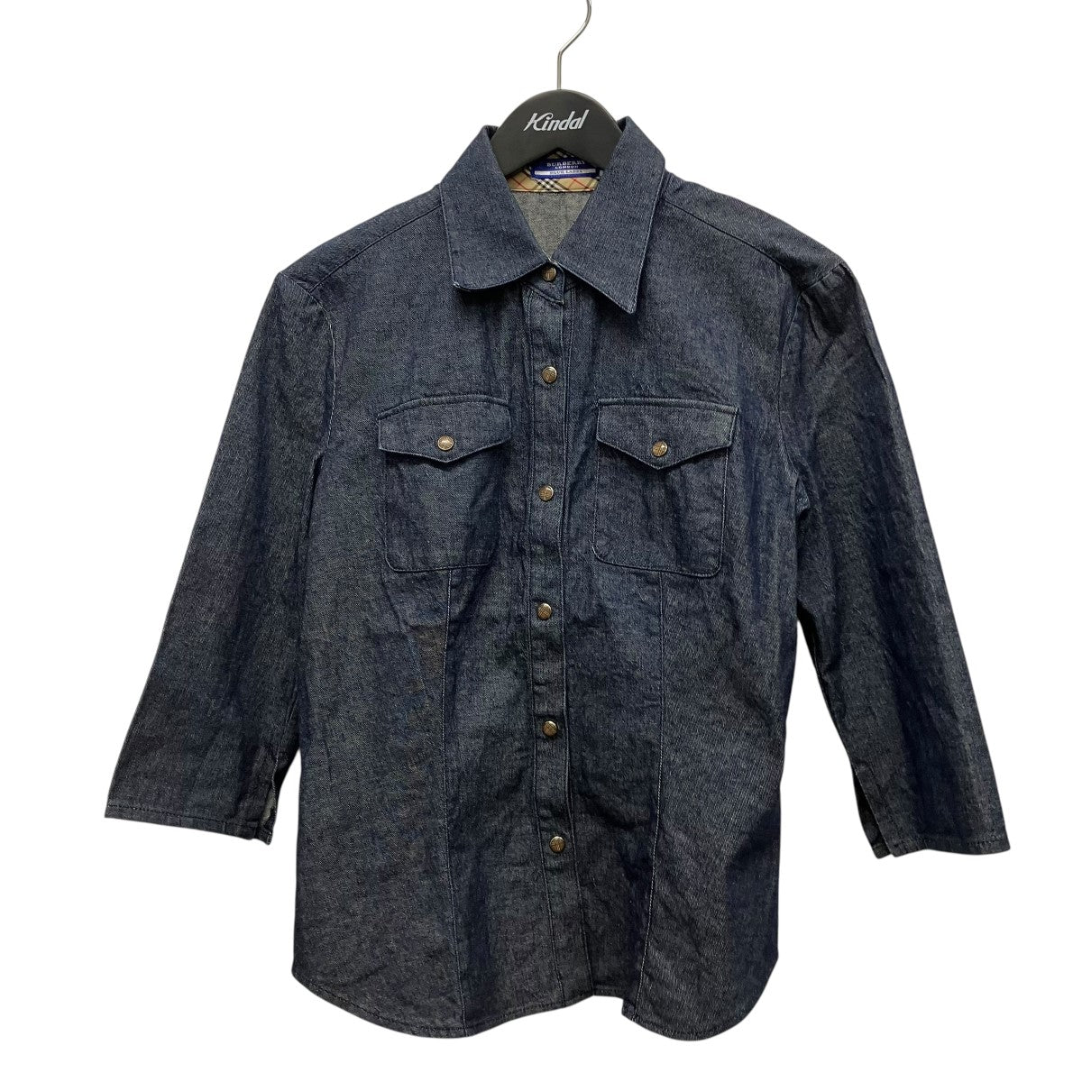 BURBERRY BLUE LABEL デニム七分袖シャツFE563-441 古着・中古-1枚目のアイテム画像