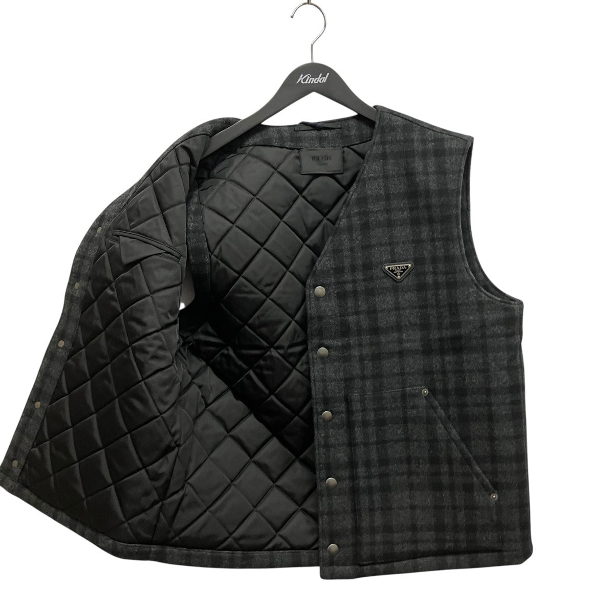 24AWPlaid Wool Vestチェック柄ウールベストSGC701