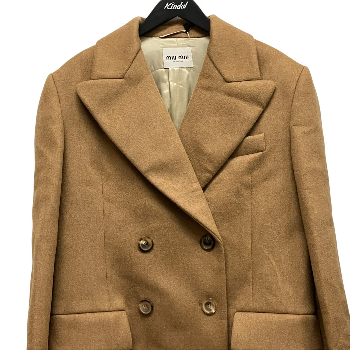 MIU MIU 23AWバック刺しゅうロゴチェスターコートMS1982 古着・中古-4枚目のアイテム画像