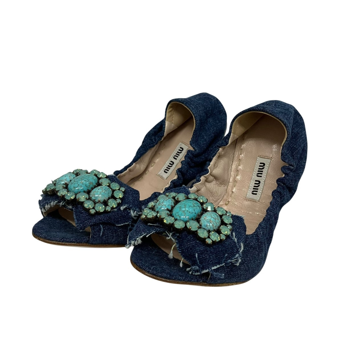 MIU MIU デニムビジューパンプス 古着・中古-1枚目のアイテム画像