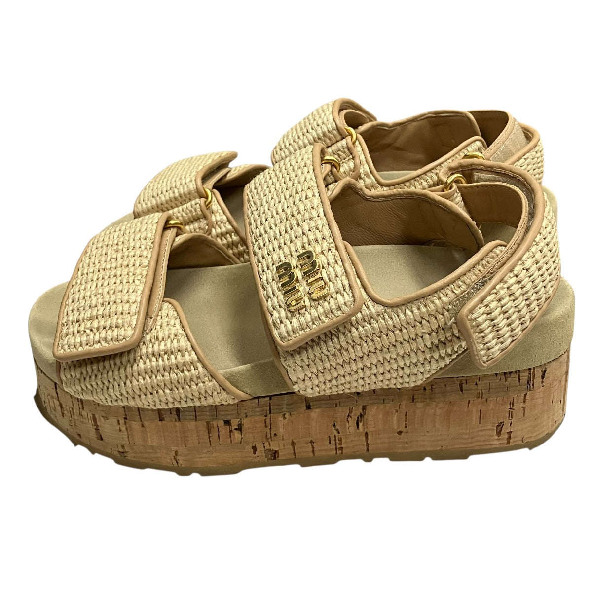MIU MIU ベルクロ厚底サンダル5XZ480 古着・中古-3枚目のアイテム画像