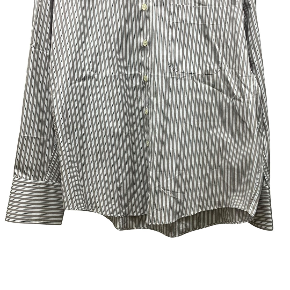 ROLD SKOV 25SSbat fit shirt-sand stripesストライプシャツ 古着・中古-4枚目のアイテム画像