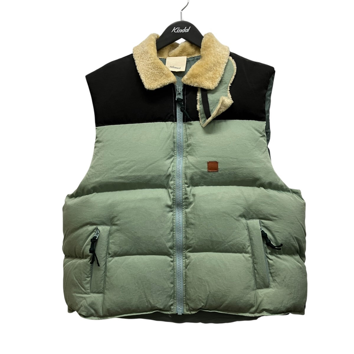 refomed SLEEPING DOWN VESTカラーボアジップアップダウンベストREVE004 古着・中古-1枚目のアイテム画像