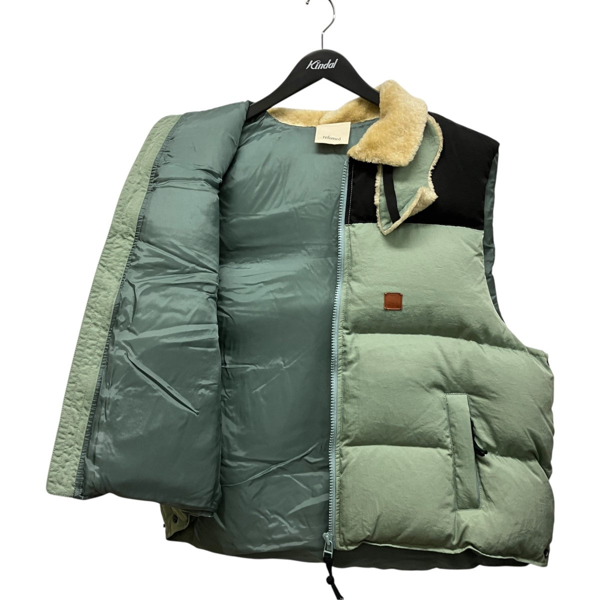 refomed SLEEPING DOWN VESTカラーボアジップアップダウンベストREVE004 古着・中古-3枚目のアイテム画像