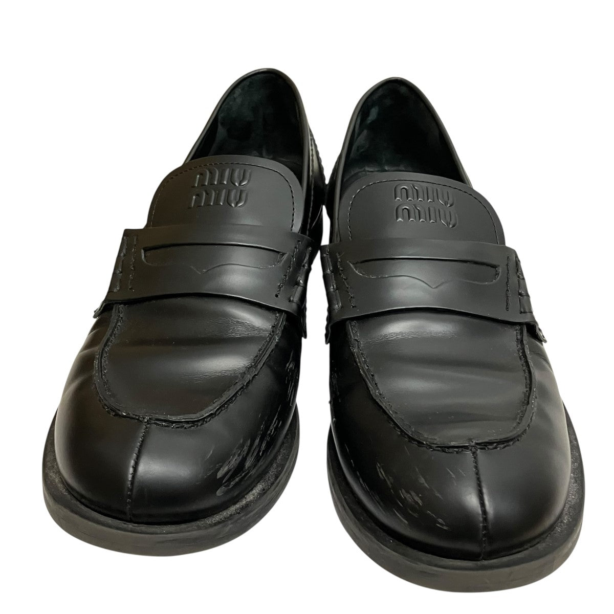 MIU MIU プラットフォームロゴローファー 古着・中古-2枚目のアイテム画像
