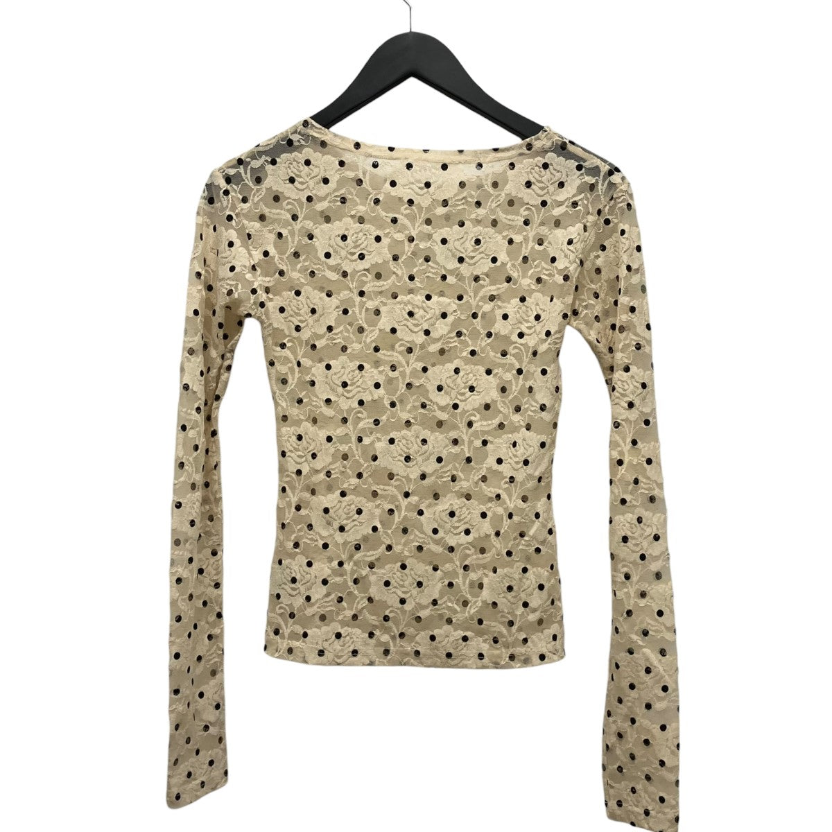 POPPY Dot lace see-through topドットシアーレースカットソー 古着・中古-2枚目のアイテム画像