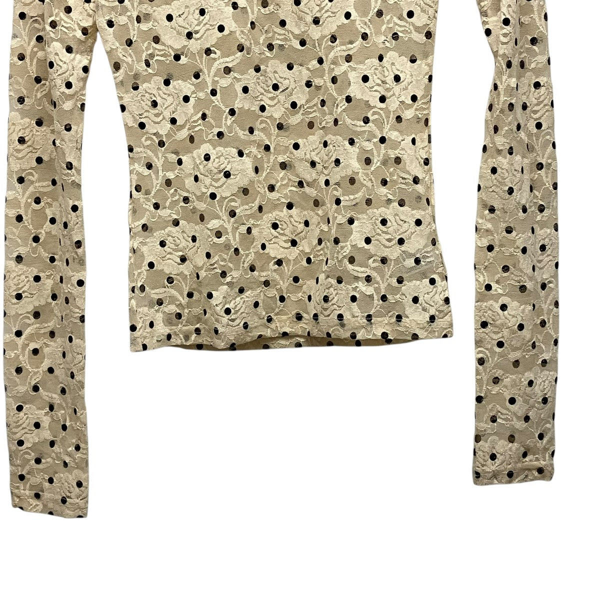 POPPY Dot lace see-through topドットシアーレースカットソー 古着・中古-4枚目のアイテム画像