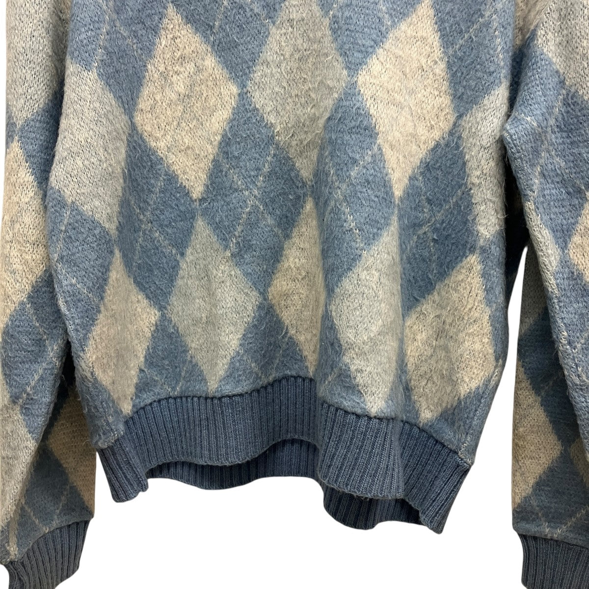 70s USA製モヘアVネックアーガイルニット