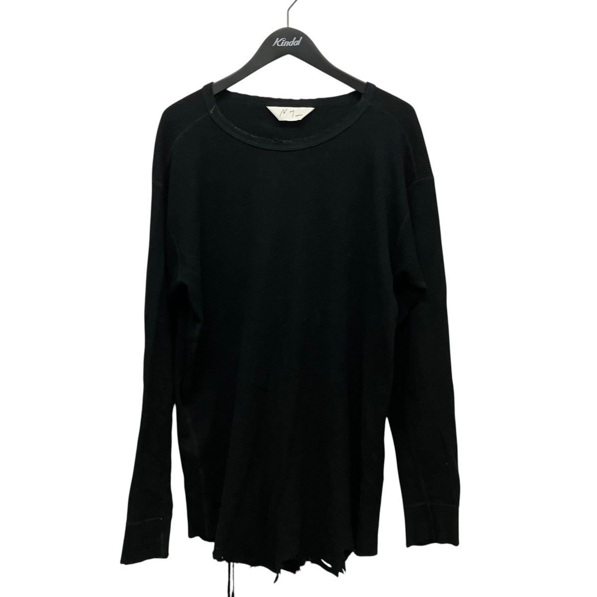 ANCELLM DAMAGE WAFFLE CREW LS T-SHIRTダメージ加工カットソーANC-CT37 古着・中古-1枚目のアイテム画像