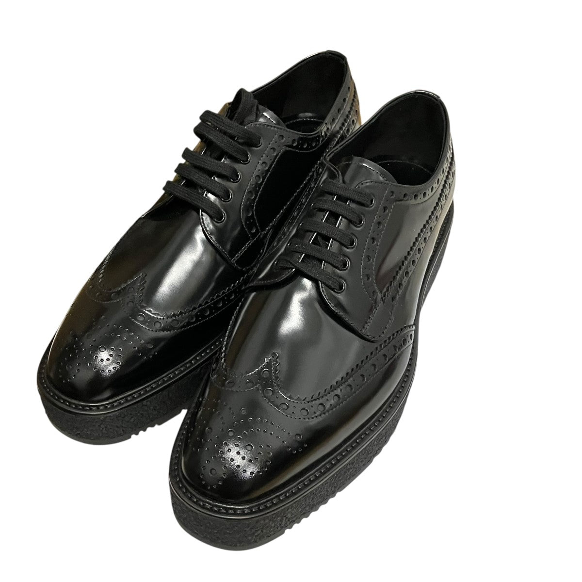 PRADA 厚底ウイングチップダービーシューズ2EG015 古着・中古-1枚目のアイテム画像