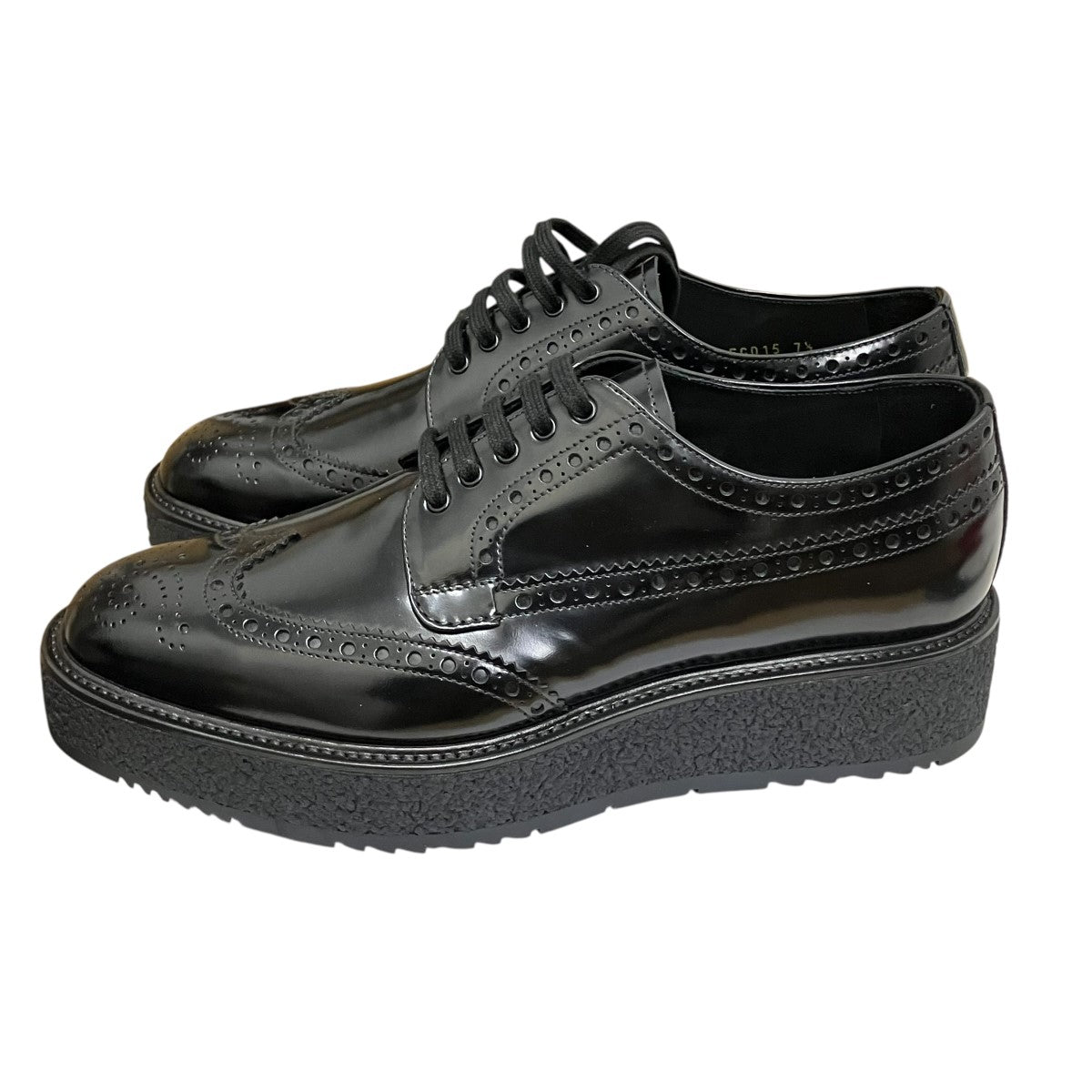 PRADA 厚底ウイングチップダービーシューズ2EG015 古着・中古-3枚目のアイテム画像