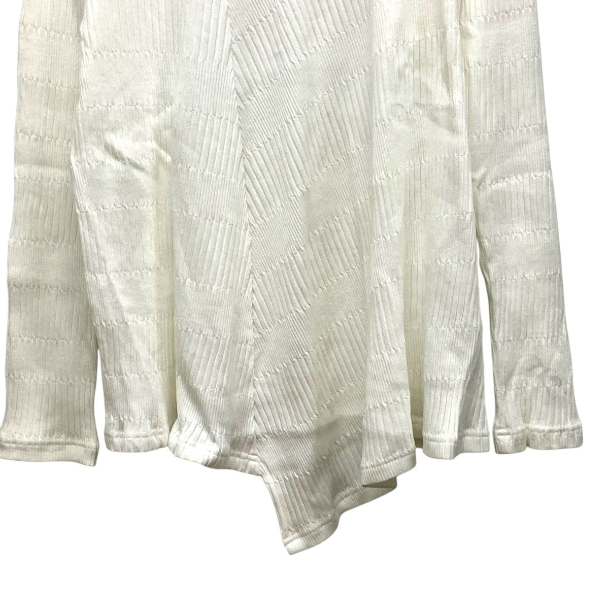 Y’s 25AWRANDOM RIB STRIPE ROUND NECK FLARE LONG SLEEVE TラウンドネックカットソーYL-T09-062 古着・中古-4枚目のアイテム画像