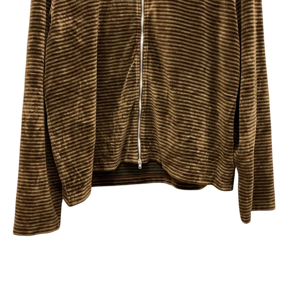SHRUNKEN FULLZIP POLOベロアボーダージップアップジャケットM4236SFS
