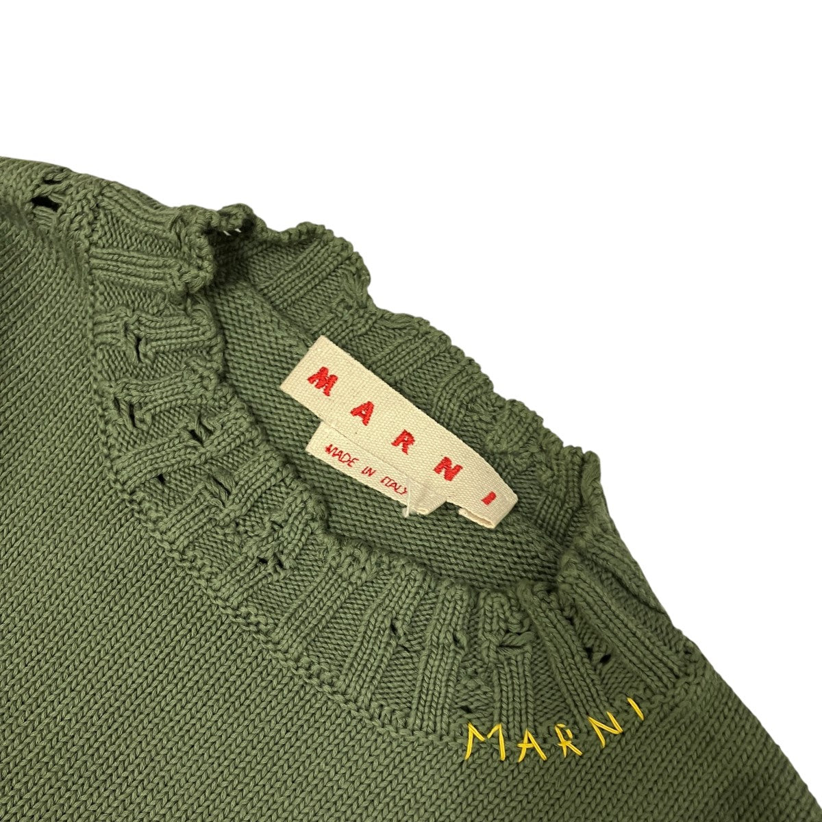 24SSダメージ加工コットンセーターGCMG0210A0 UFC652