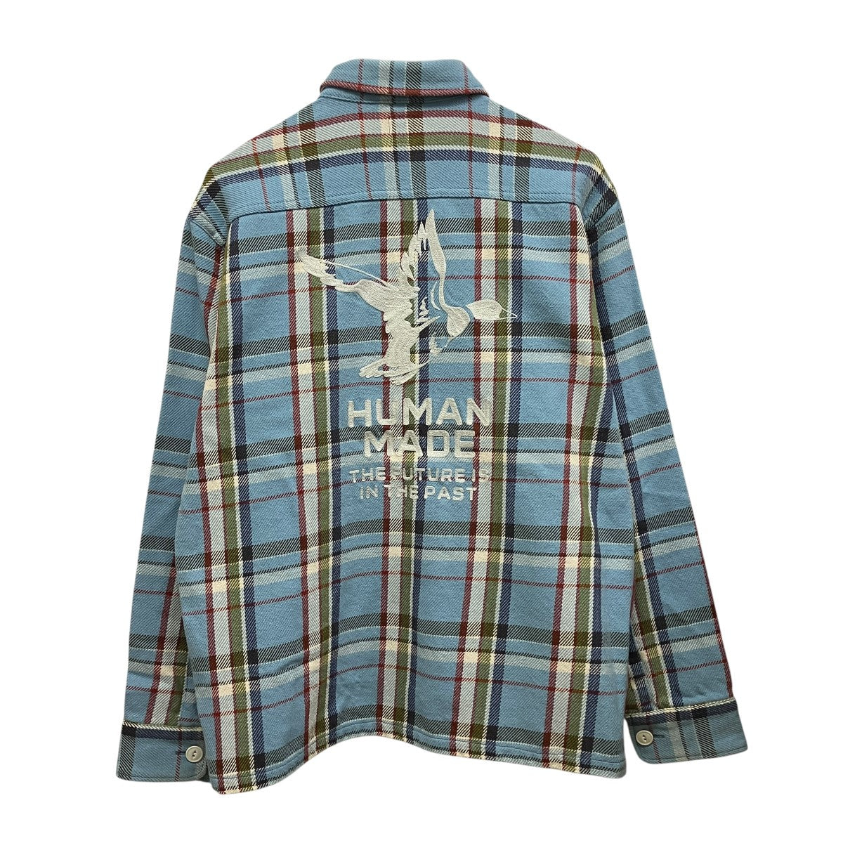24SSCheck Shirt Blueバック刺しゅうチェックダブルポケットシャツHM27SH004