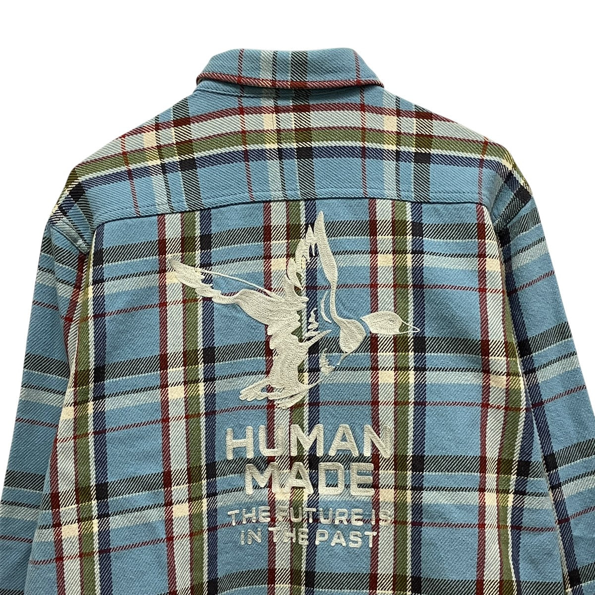 24SSCheck Shirt Blueバック刺しゅうチェックダブルポケットシャツHM27SH004