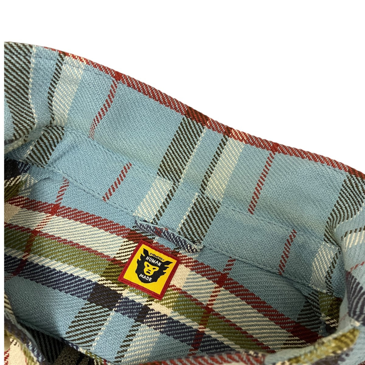 24SSCheck Shirt Blueバック刺しゅうチェックダブルポケットシャツHM27SH004