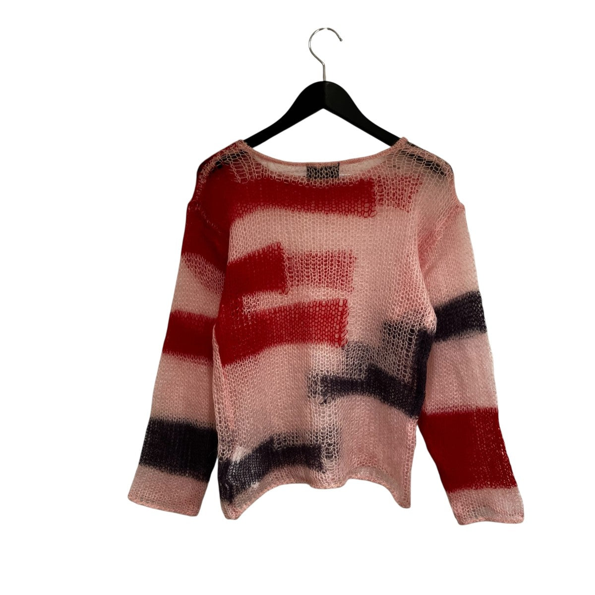 23AWpatchwork knit topsメッシュボーダーニット0423030503