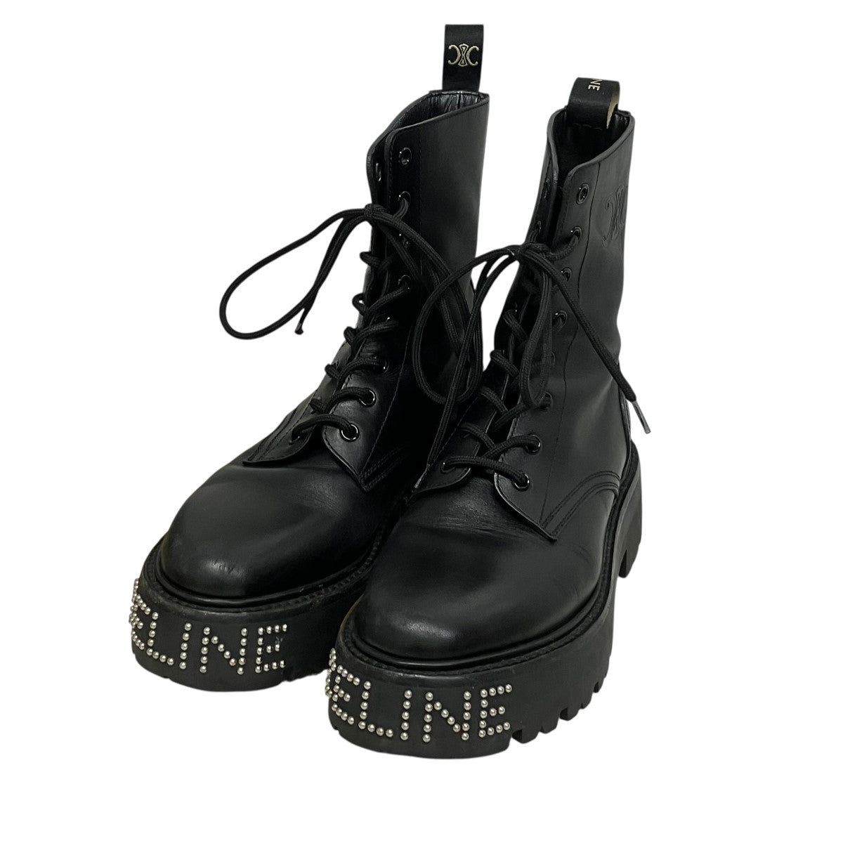 CELINE バルキーレースアップブーツBE 0272 古着・中古-1枚目のアイテム画像