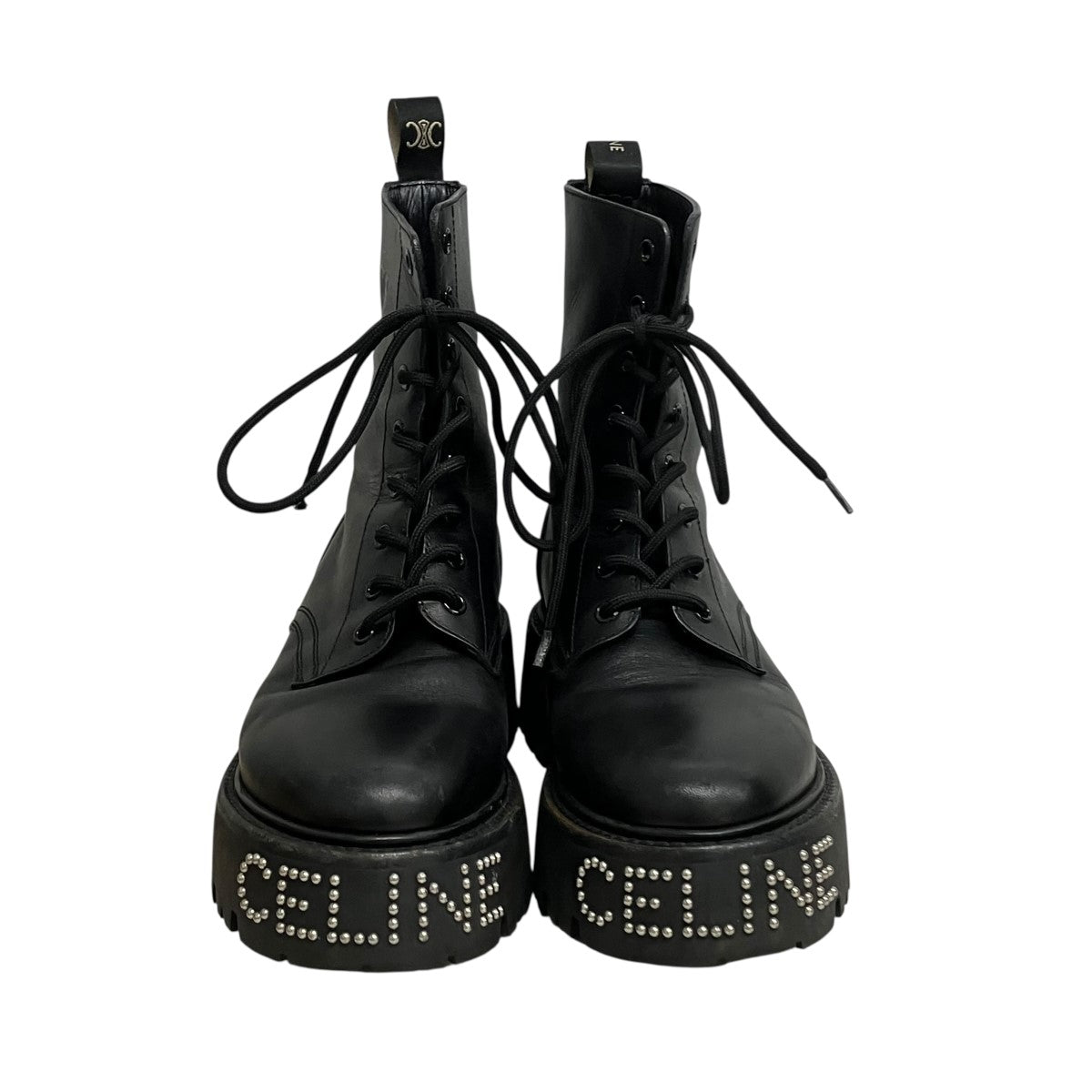 CELINE バルキーレースアップブーツBE 0272 古着・中古-2枚目のアイテム画像