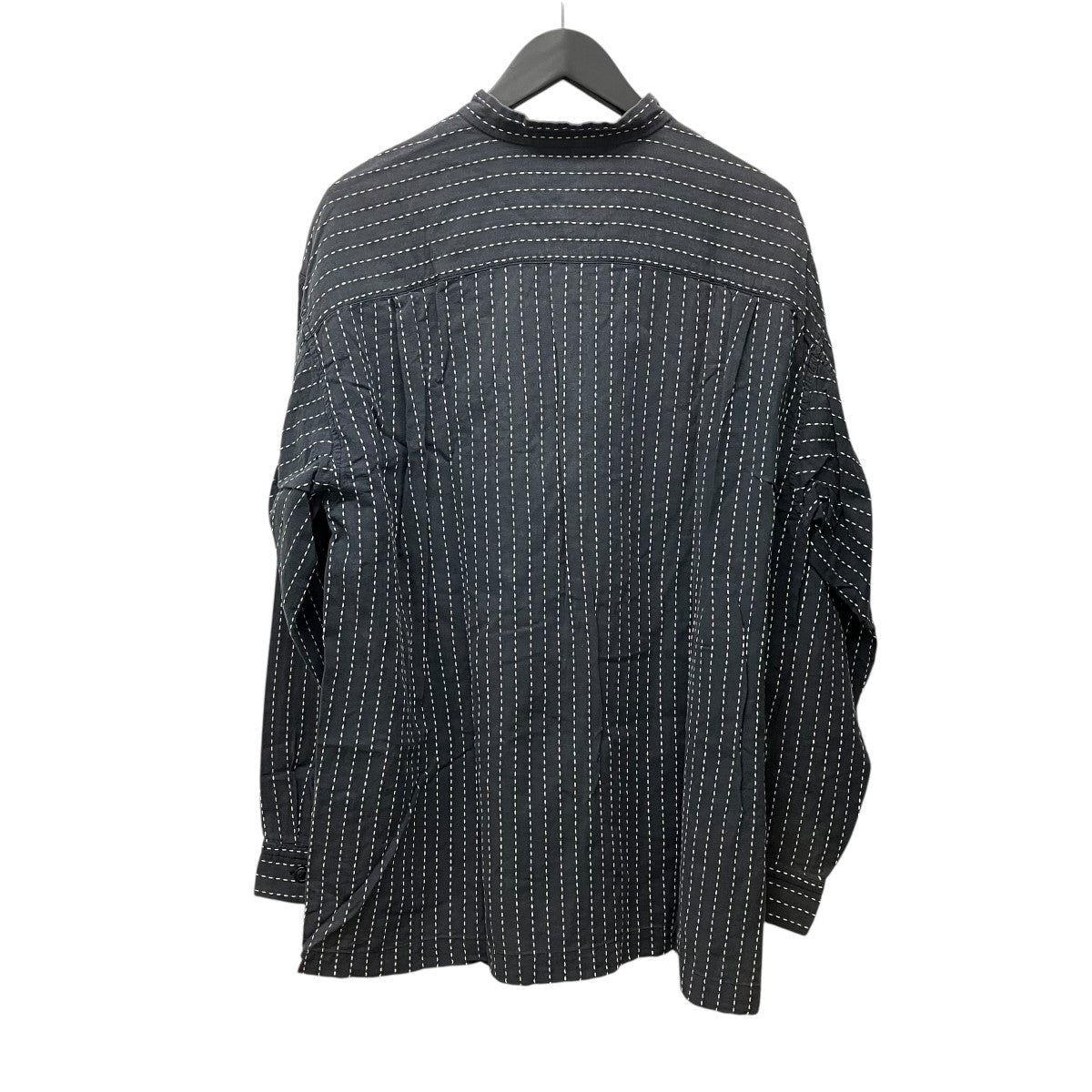 ISSEY MIYAKE MEN ストライプノーカラーシャツME73-FJ413 古着・中古-2枚目のアイテム画像