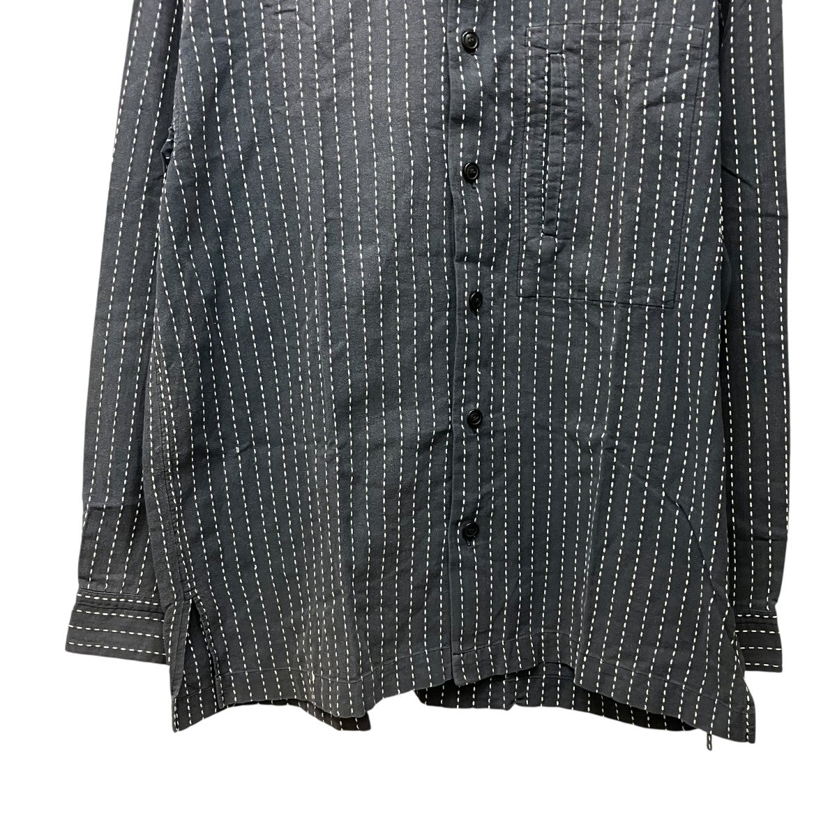 ISSEY MIYAKE MEN ストライプノーカラーシャツME73-FJ413 古着・中古-4枚目のアイテム画像