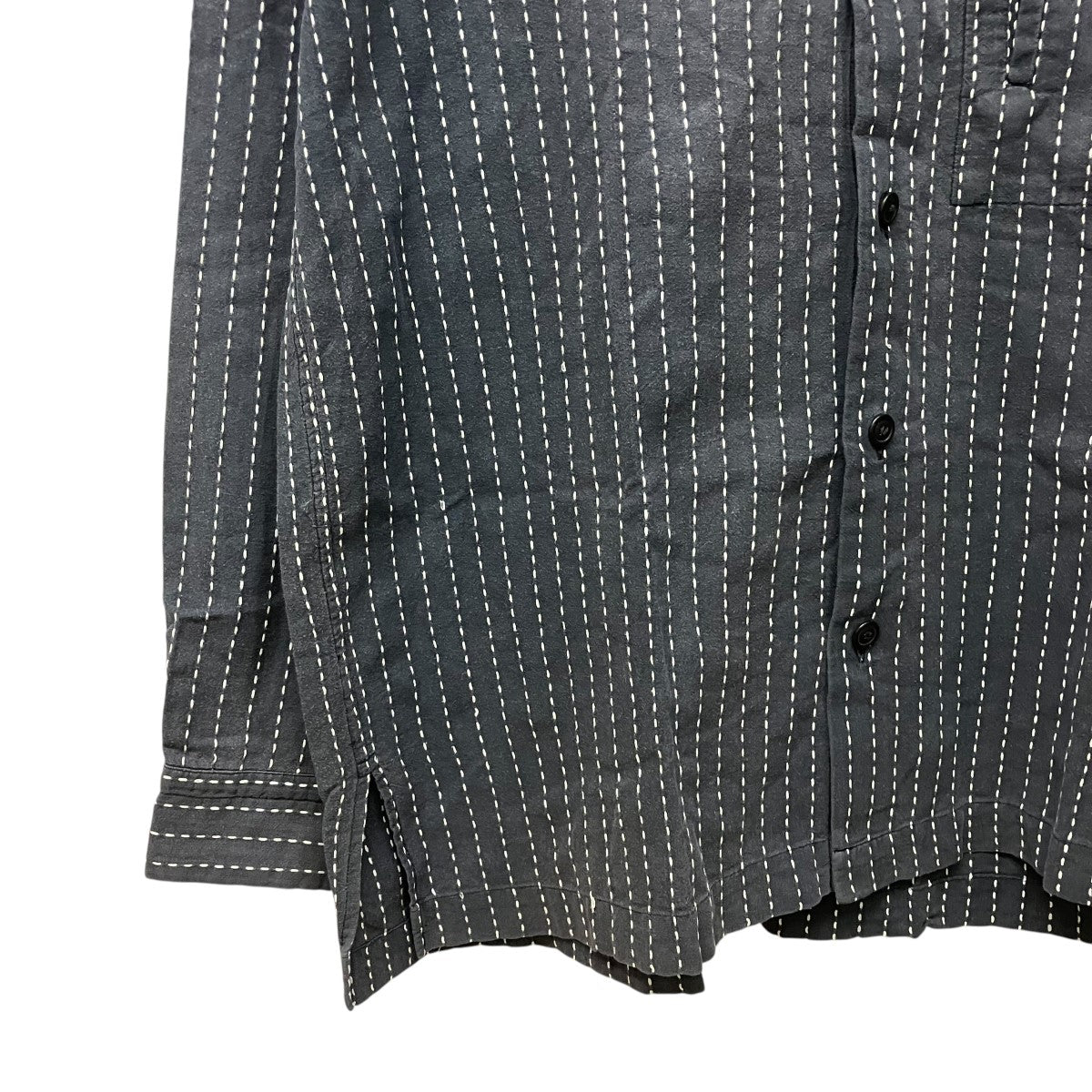 ISSEY MIYAKE MEN ストライプノーカラーシャツME73-FJ413 古着・中古-5枚目のアイテム画像