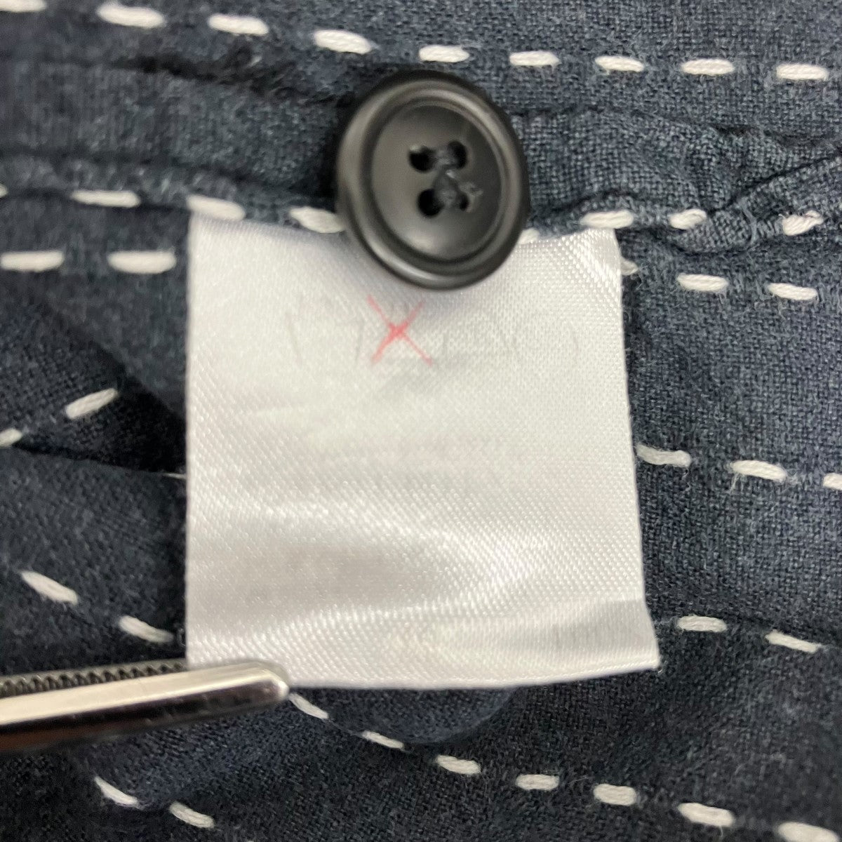 ISSEY MIYAKE MEN ストライプノーカラーシャツME73-FJ413 古着・中古-7枚目のアイテム画像