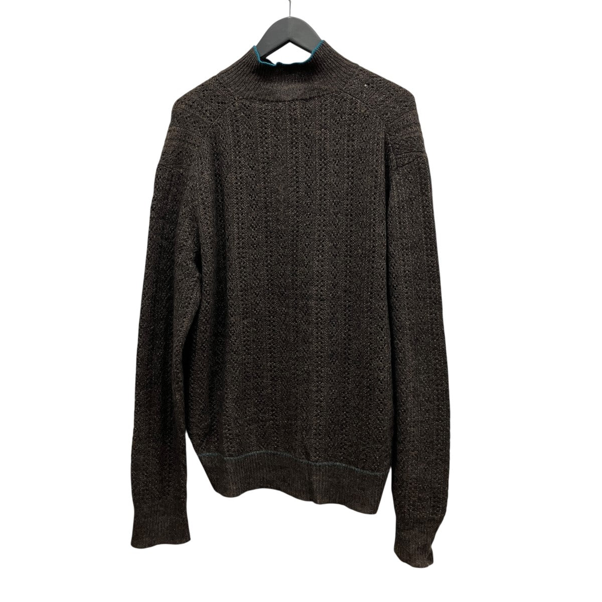 「Mohair Cashmere」透かし編み モヘア混カシミヤニットポロ