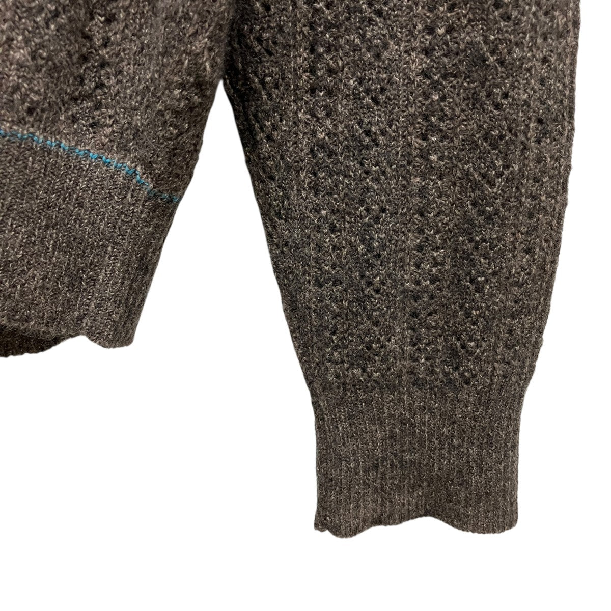 「Mohair Cashmere」透かし編み モヘア混カシミヤニットポロ