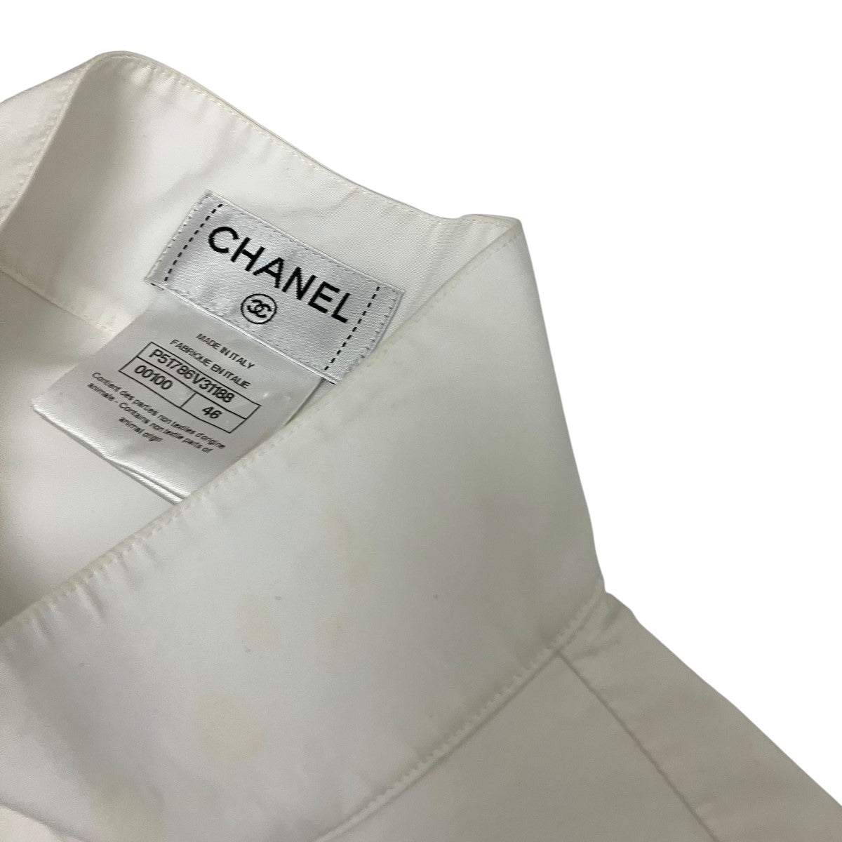 CHANEL スタンドカラー比翼フリルシャツP51786V31188 古着・中古-6枚目のアイテム画像