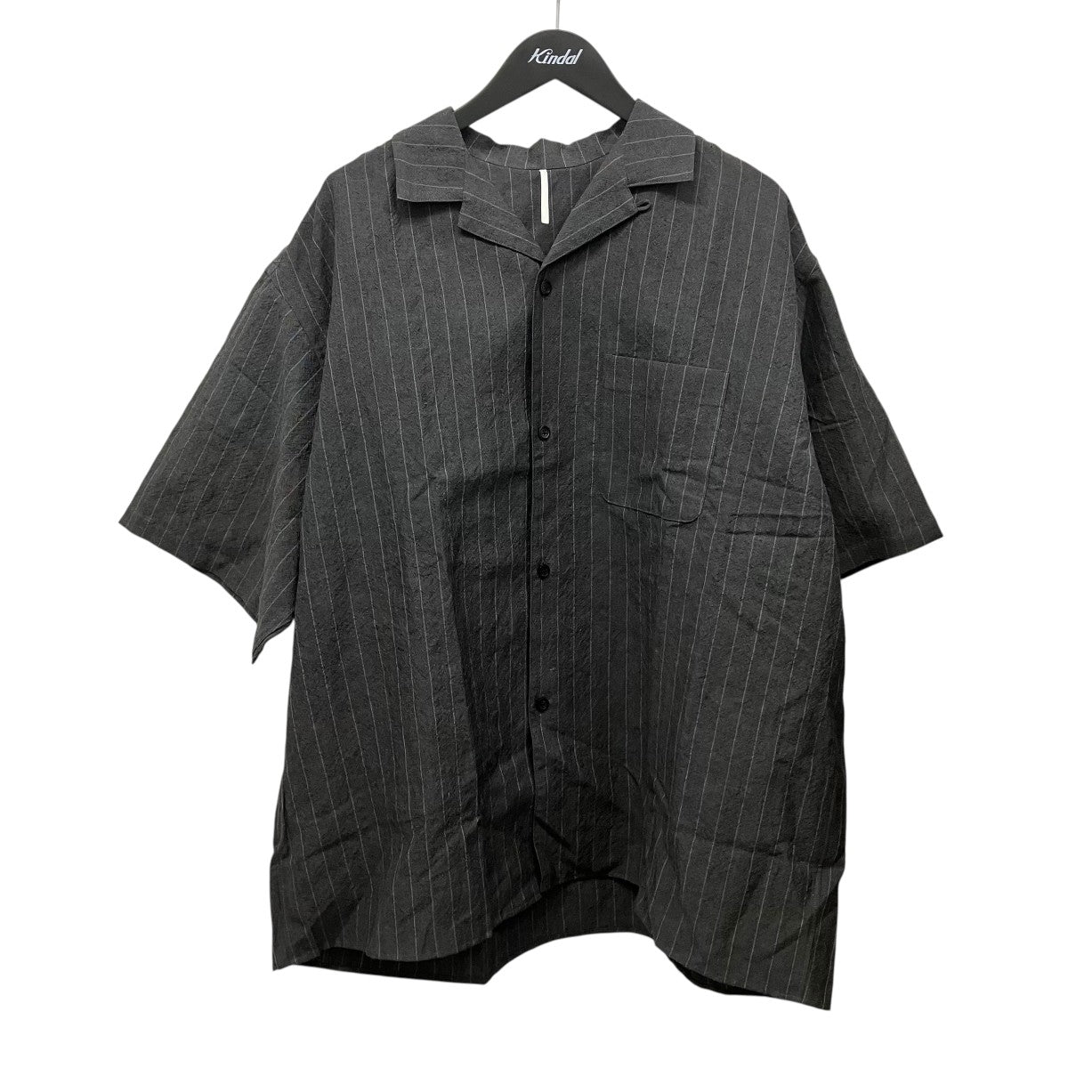 SUS SOUS open collar S S shirtリネンストライプ半袖シャツ12-SS-008 古着・中古-1枚目のアイテム画像