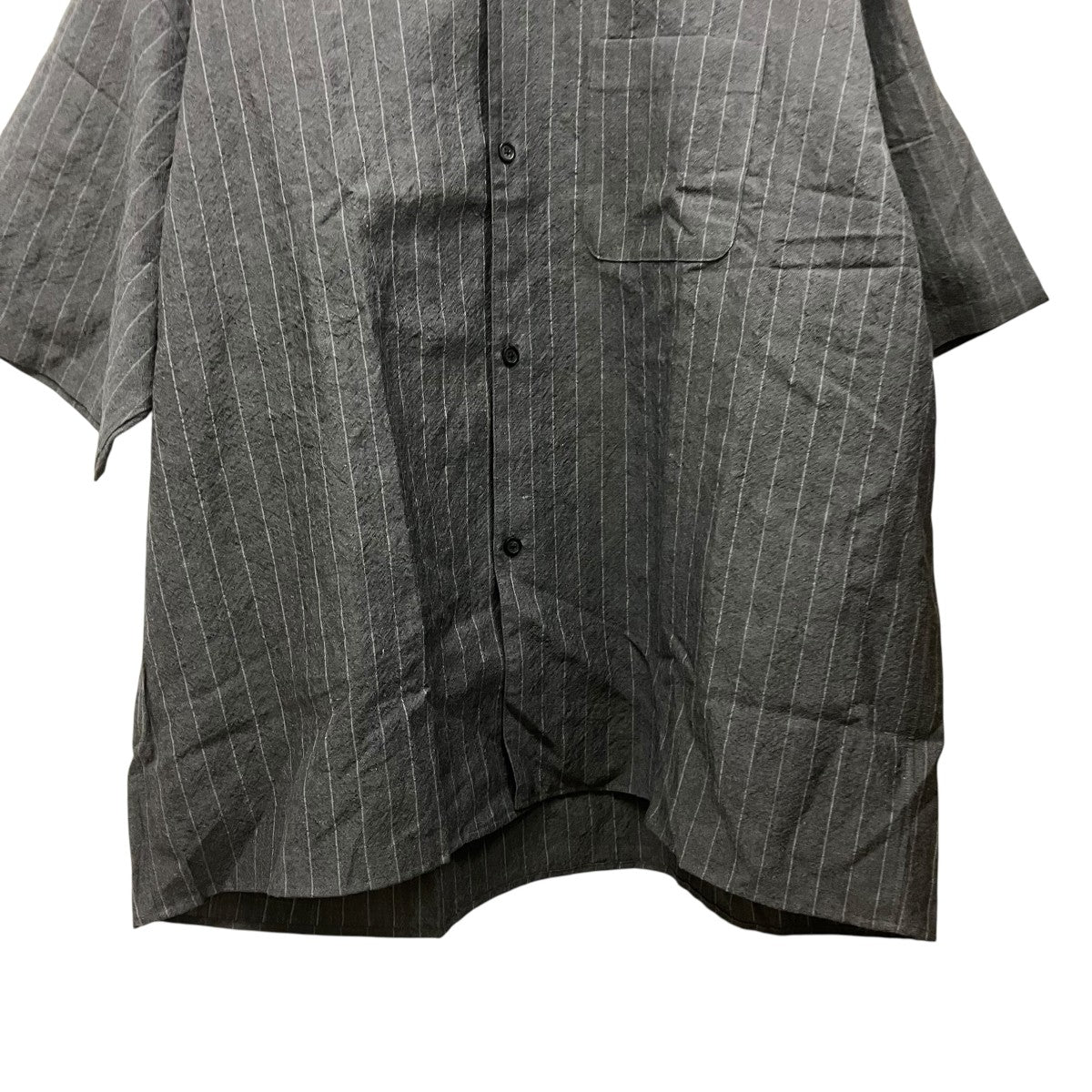 SUS SOUS open collar S S shirtリネンストライプ半袖シャツ12-SS-008 古着・中古-4枚目のアイテム画像
