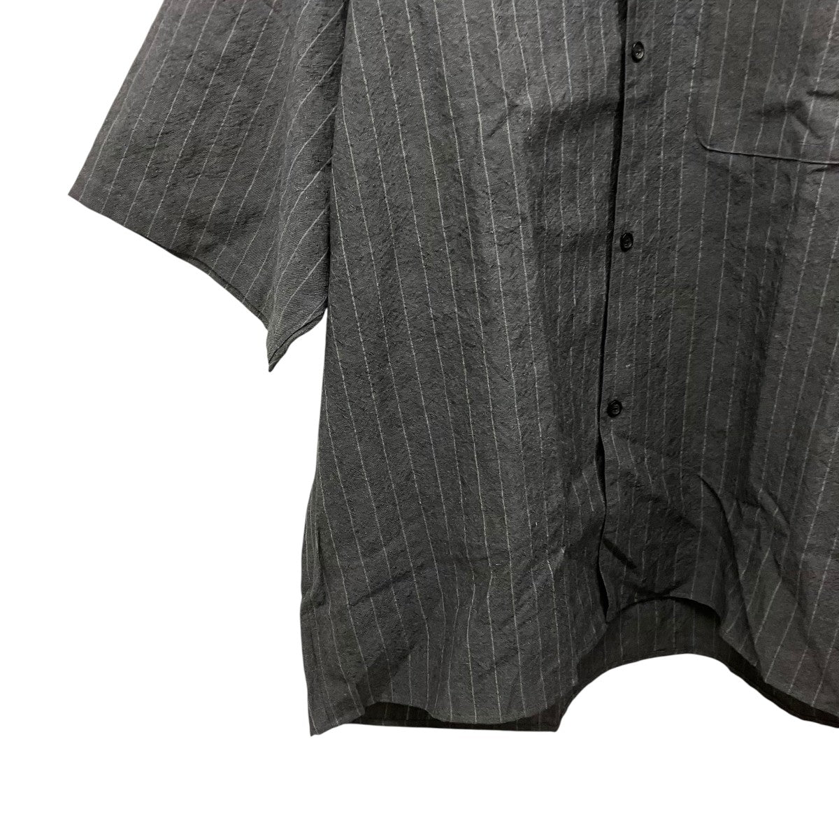 SUS SOUS open collar S S shirtリネンストライプ半袖シャツ12-SS-008 古着・中古-5枚目のアイテム画像