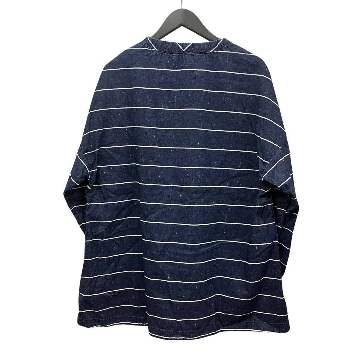 Porter Classic フィッシャーマンズリネンスモックシャツコットンリネンシルクボーダープルオーバーシャツ 古着・中古-2枚目のアイテム画像
