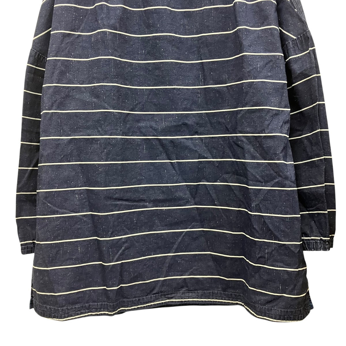 Porter Classic フィッシャーマンズリネンスモックシャツコットンリネンシルクボーダープルオーバーシャツ 古着・中古-4枚目のアイテム画像