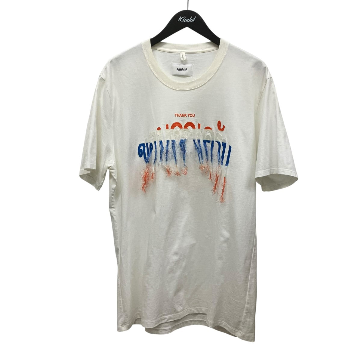 doublet THANK YOU FRINGE EMBROIDERY T-SHIRTフリンジロゴTシャツ 古着・中古-1枚目のアイテム画像