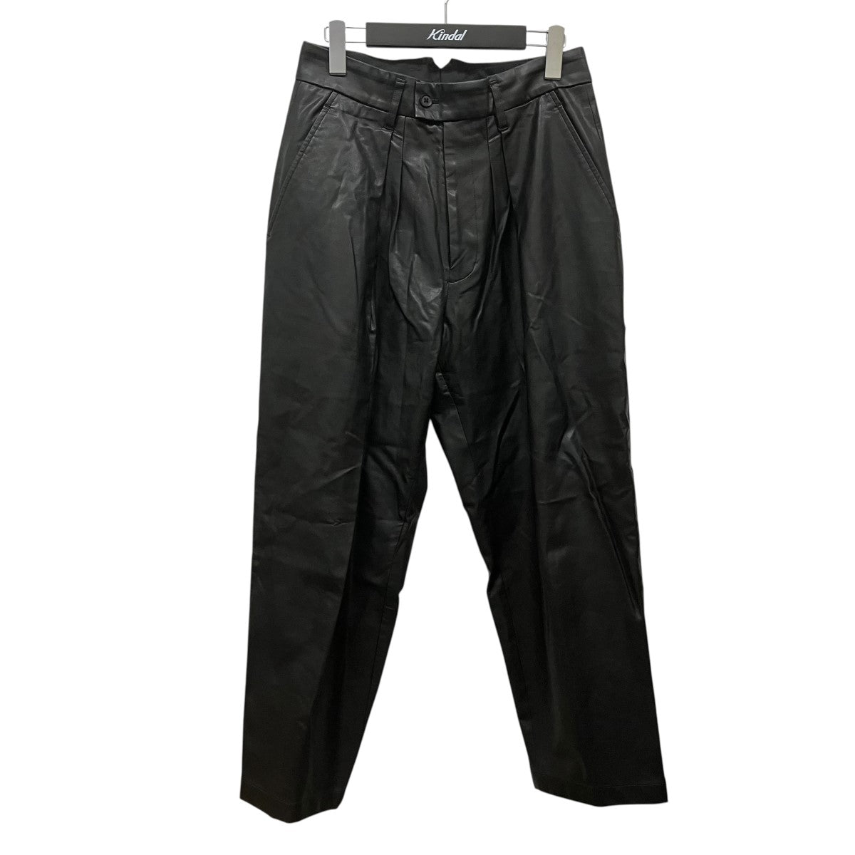 stein EX WIDE TAPERED TROUSERSフェイクレザータックパンツST.204-2 古着・中古-1枚目のアイテム画像