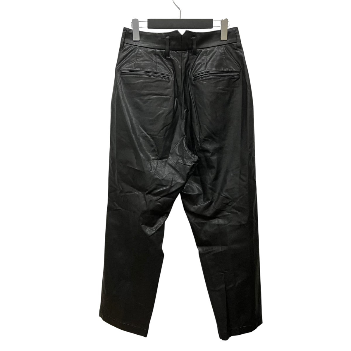 stein EX WIDE TAPERED TROUSERSフェイクレザータックパンツST.204-2 古着・中古-2枚目のアイテム画像