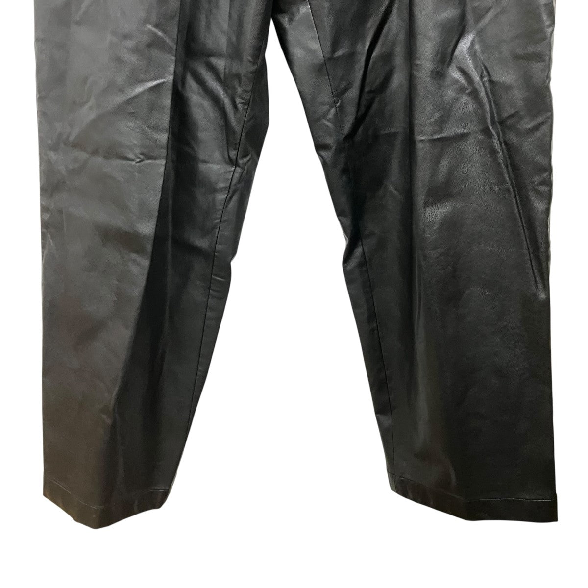 stein EX WIDE TAPERED TROUSERSフェイクレザータックパンツST.204-2 古着・中古-4枚目のアイテム画像