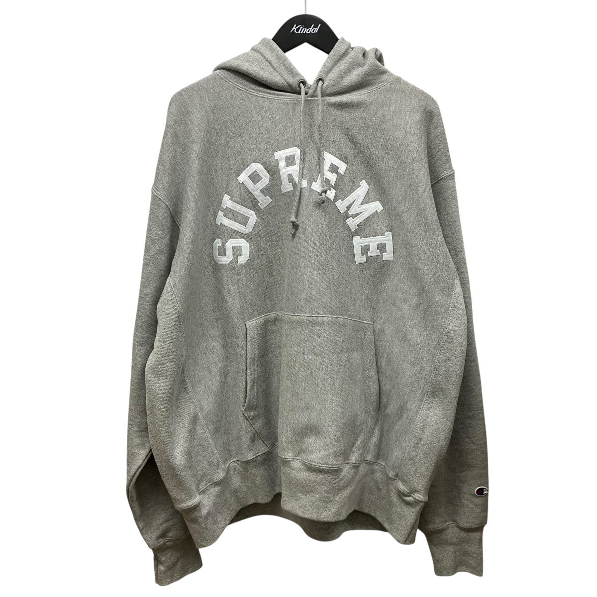 Supreme×Champion 25SSChampion Hooded Sweatshirtアーチロゴプルオーバーパーカー 古着・中古-1枚目のアイテム画像