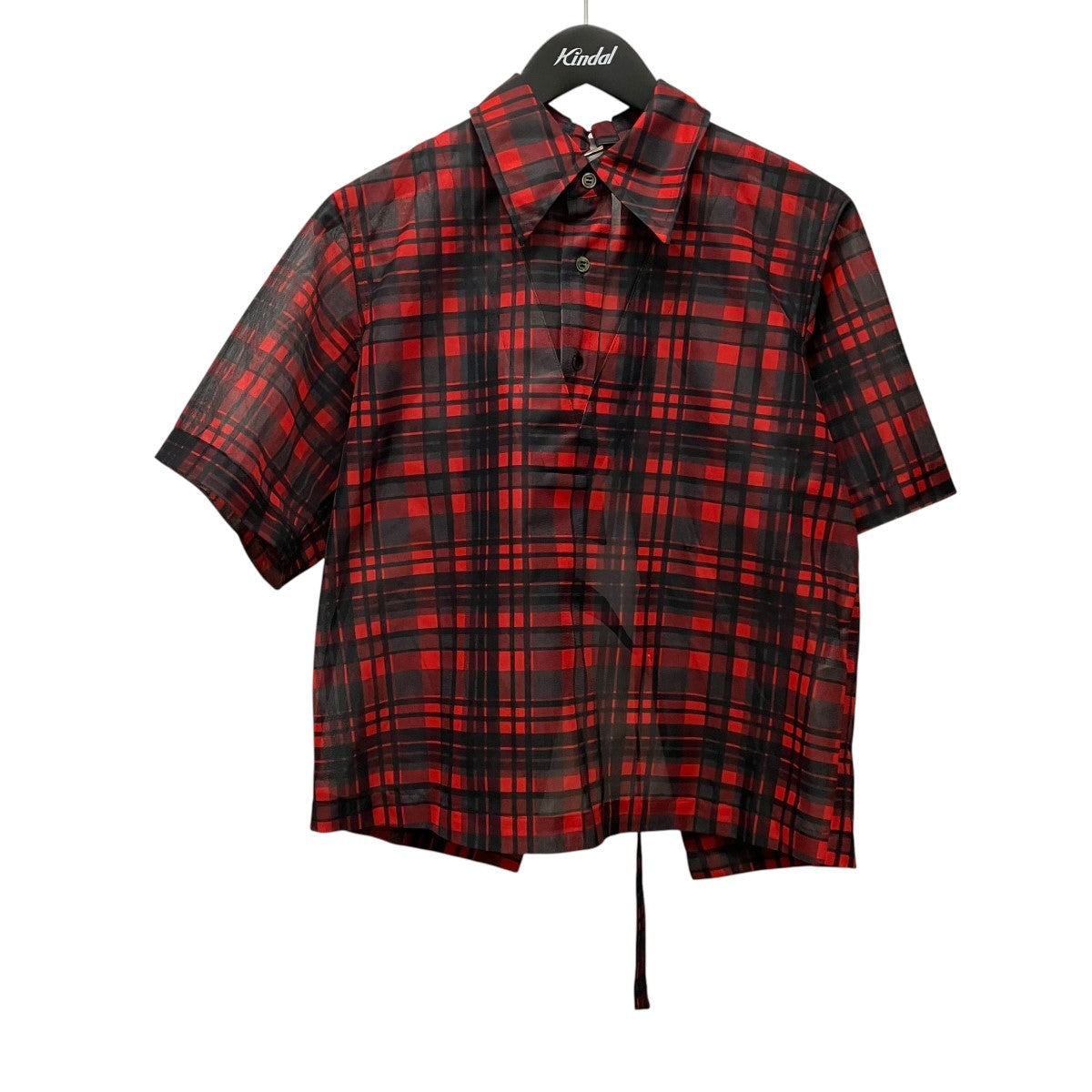 TOGA PULLA Mesh print S S shirtチェックブラウスTP241-FJ220 古着・中古-1枚目のアイテム画像