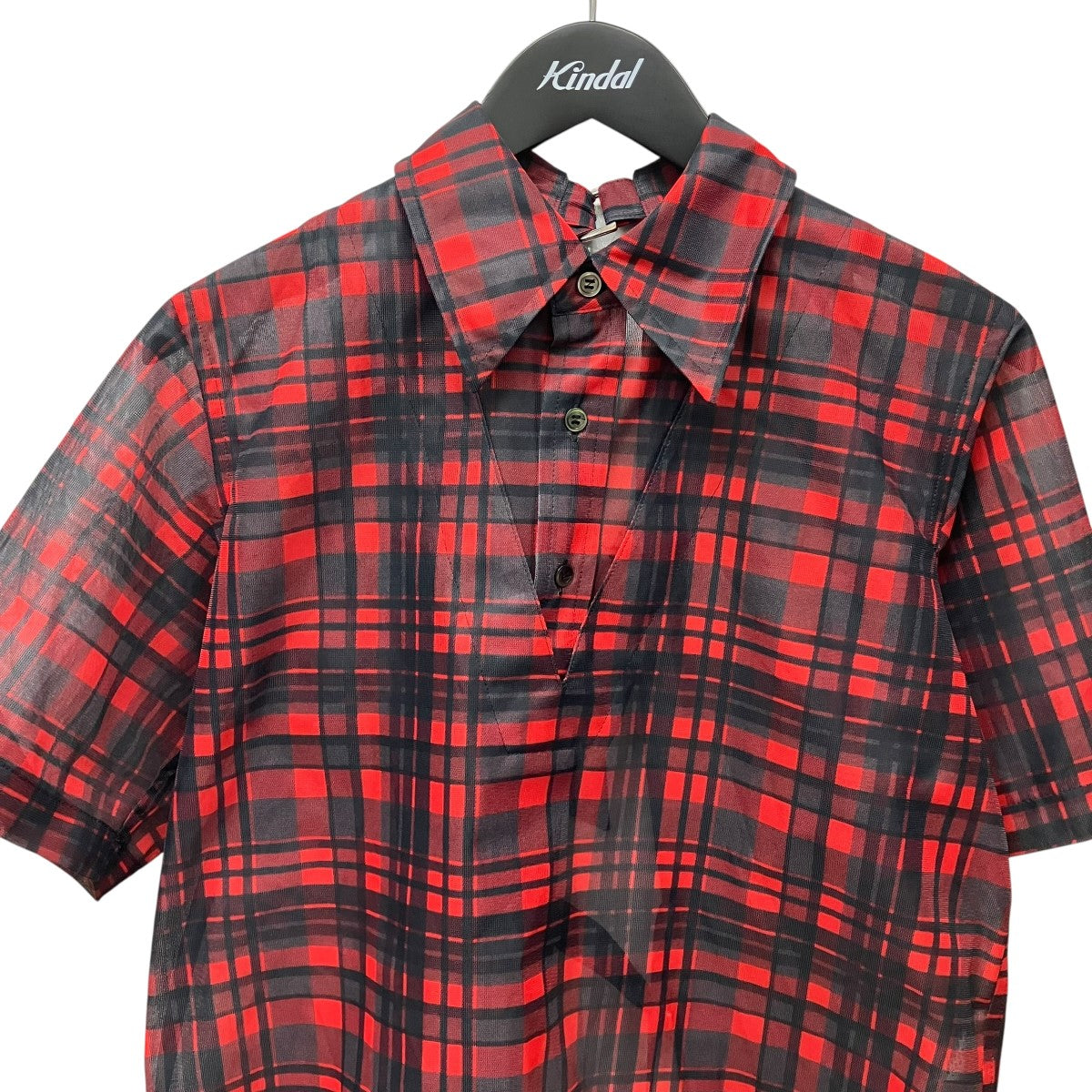 TOGA PULLA Mesh print S S shirtチェックブラウスTP241-FJ220 古着・中古-3枚目のアイテム画像