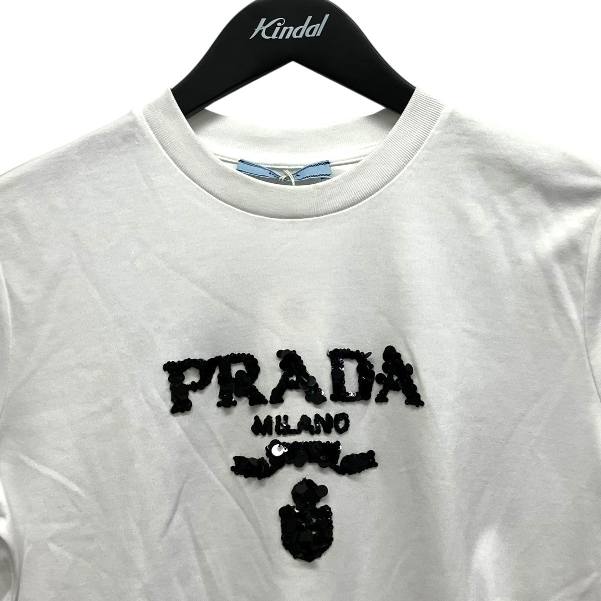 PRADA スパンコールロゴTシャツ35838R 古着・中古-3枚目のアイテム画像