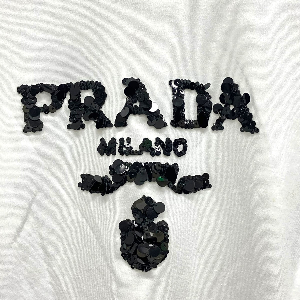 PRADA スパンコールロゴTシャツ35838R 古着・中古-7枚目のアイテム画像