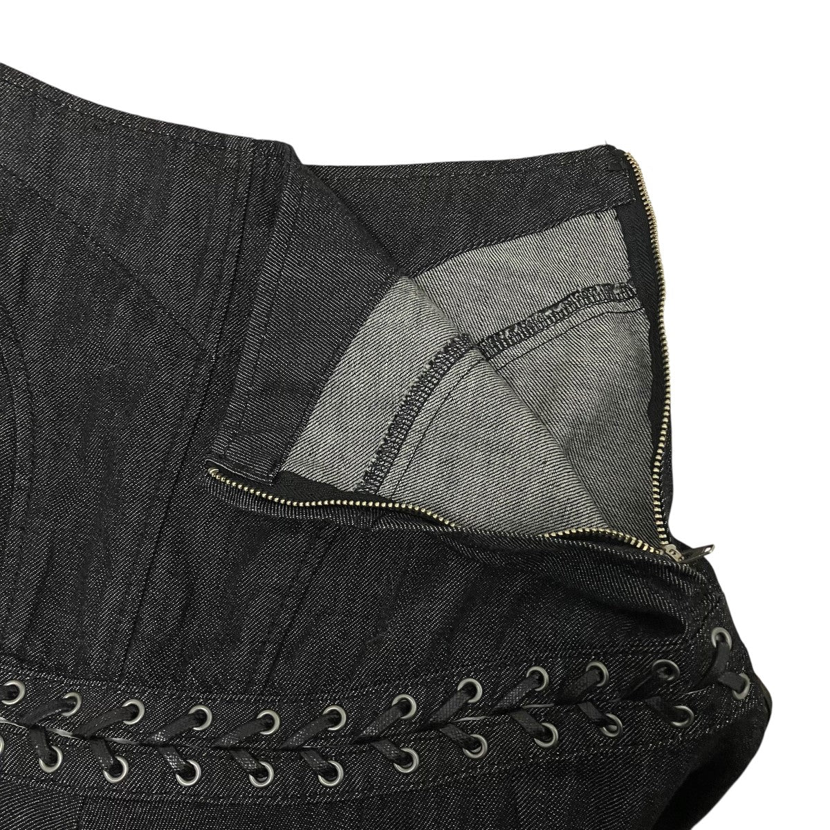 FETICO LACE UP DENIM FLARE SKIRTレースアップデニムスカートFTC254-0501 古着・中古-3枚目のアイテム画像