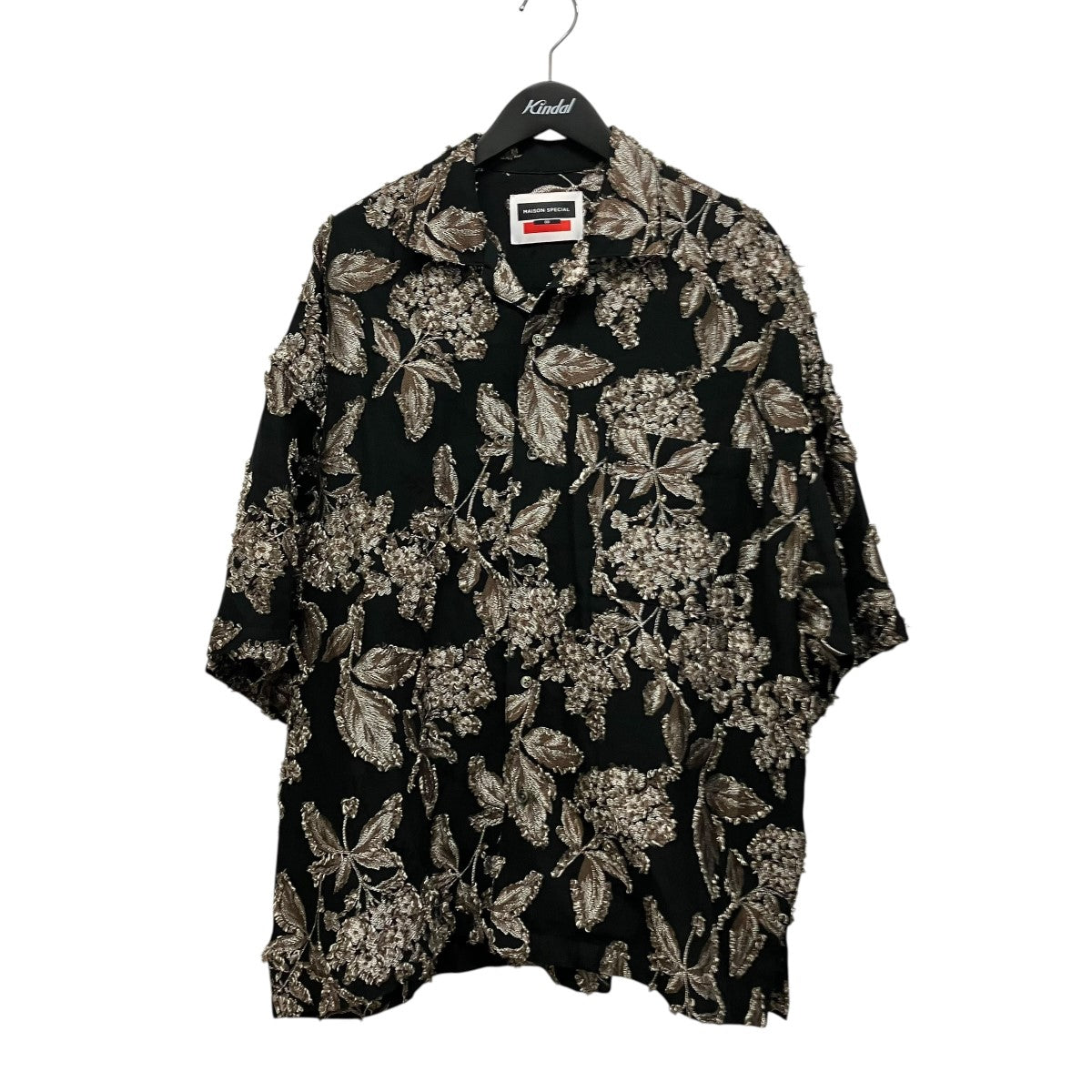MAISON SPECIAL カットオフリーフジャガードプライムオーバー総柄オープンカラーショートスリーブ11221311237 古着・中古-1枚目のアイテム画像