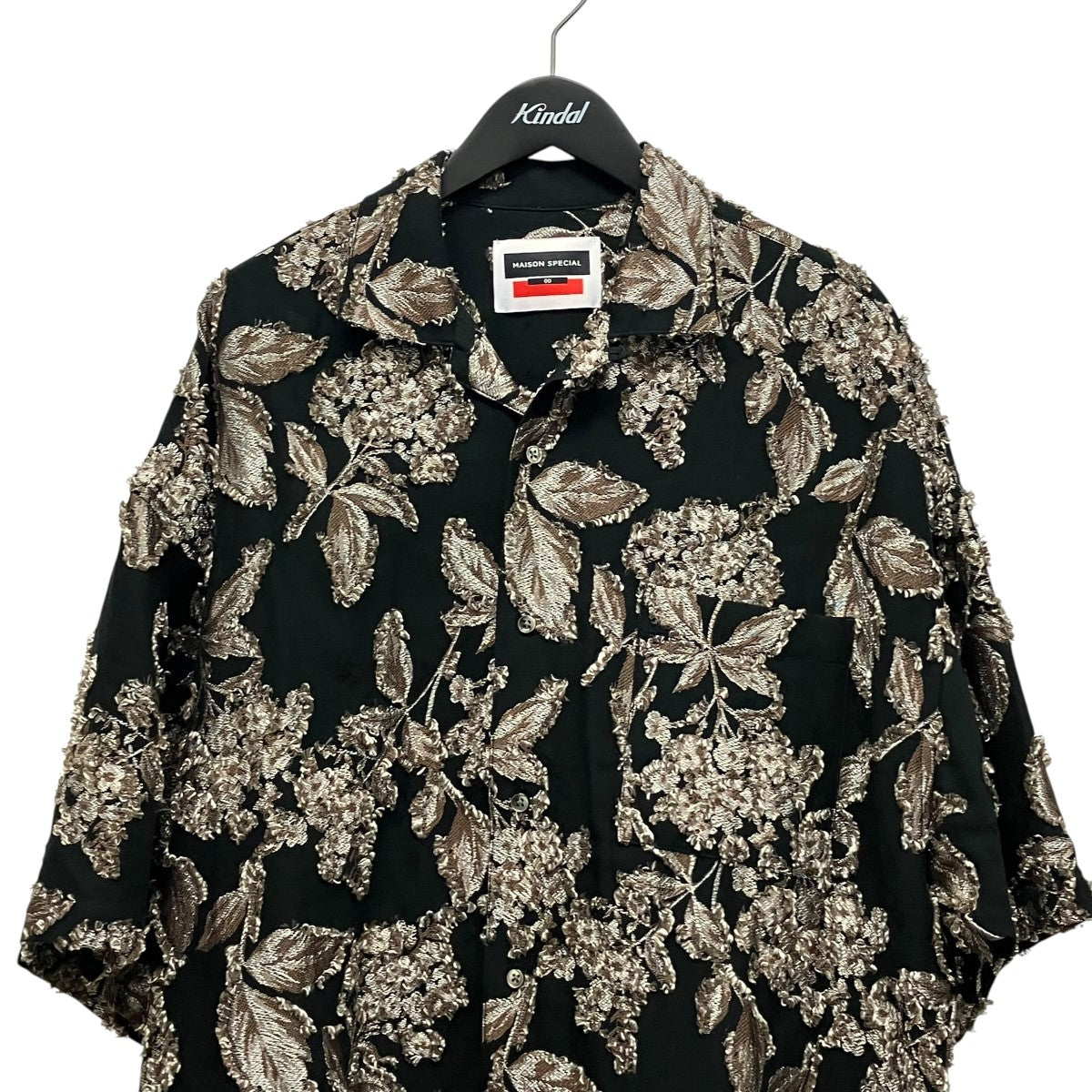 MAISON SPECIAL カットオフリーフジャガードプライムオーバー総柄オープンカラーショートスリーブ11221311237 古着・中古-3枚目のアイテム画像