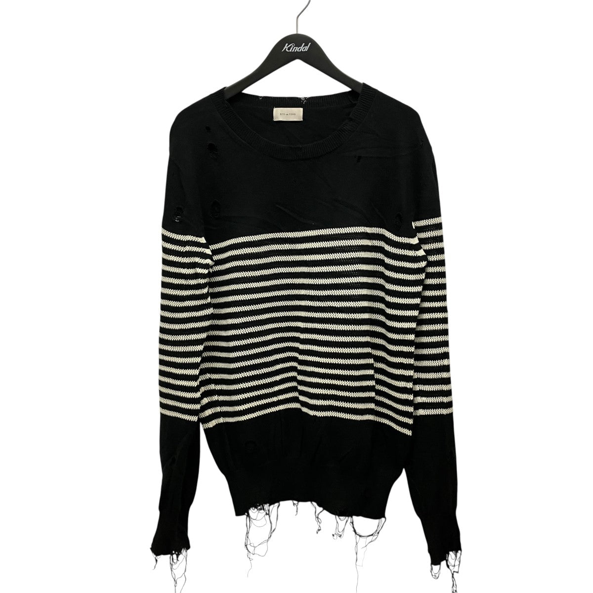 Damage border knitダメージ加工ボーダーニット21SS-B-KT01